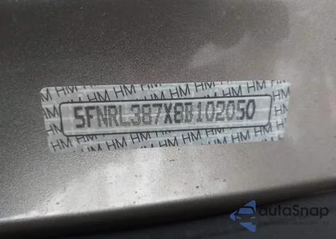 2008 Honda Odyssey Ex-L z USA, uszkodzony, nr VIN 5FNRL387X8B102050